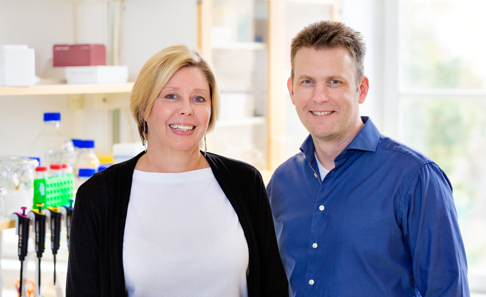 Marianne Hansson, vd och Henrik Wernérus, forskningschef på Atlas Antibodies. Foto: Gonzalo Irigoyen